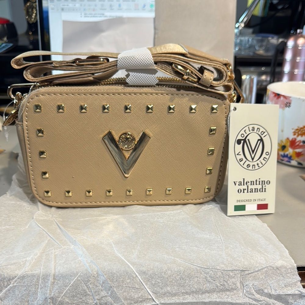 Valentino Orlandi Gold Studded Women's Bag